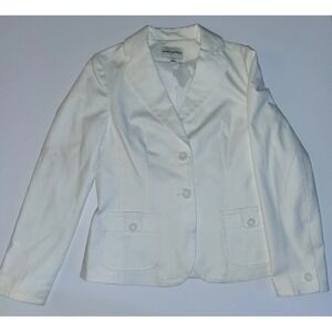 Banana Republic Women's White Blazer/ Jacket Lined Size 8 2-Button Closure
